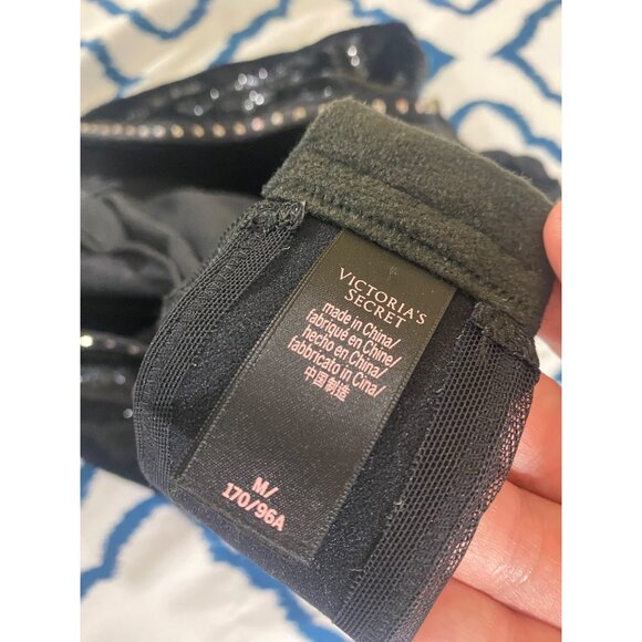 Victoria Secret Women's Black Deep V Plunge Velvet Body Suit - Medium - Picture 11 of 13